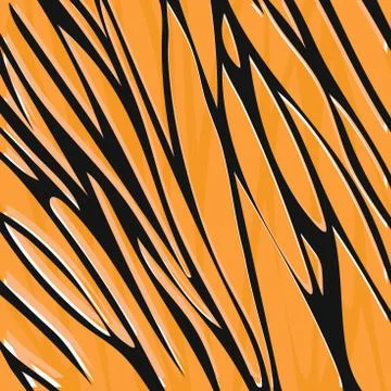 Background for printing animals on an orange background with black stripes Stock Illustration