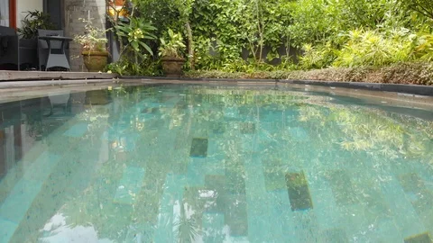 Background of private swimming pool in Ubud. Stock Footage 103741580