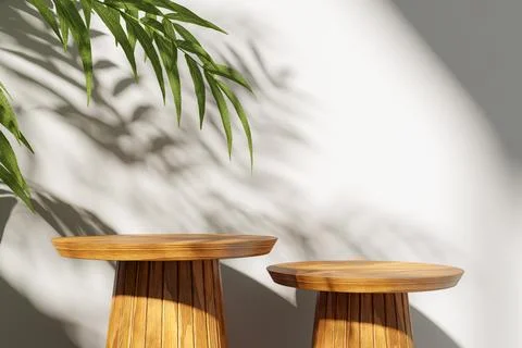 Background for product presentation. Two platforms for products in the form.. Stock Photos