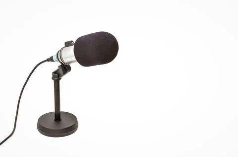 Background with a professional microphone and copy space Fotos de archivo