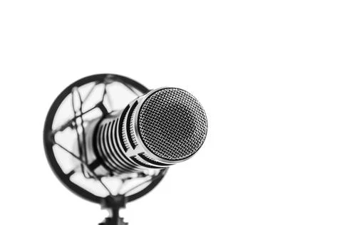 Background with a professional microphone Fotos de archivo