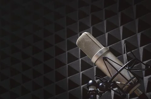 Background with a professional microphone 스톡 사진