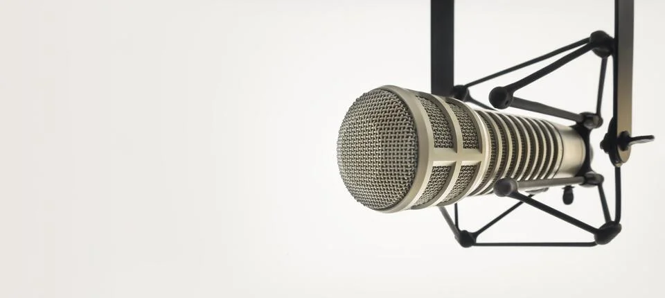 Background with a professional microphone Stockfoto's