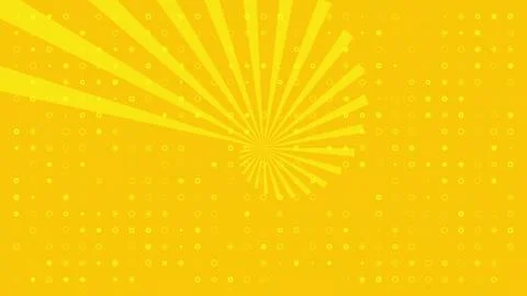 Background with pulsating white circles and sun on yellow background Stock-Illustration