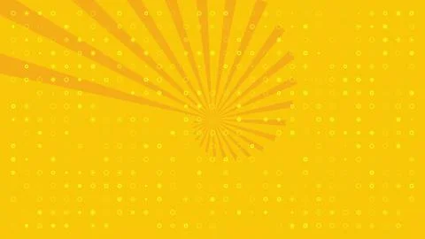 Background with pulsating white circles and sun on yellow background 스톡 일러스트