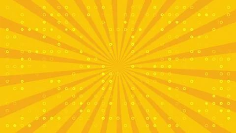 Background with pulsating white circles and sun on yellow background Illustrazione stock