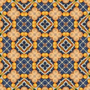 Background from pumpkins and plums. A pattern from vegetables, effect of a ka Foto stock