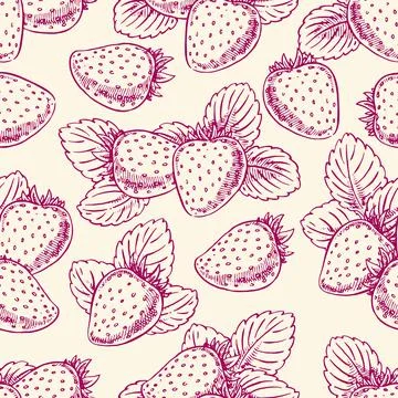 Background with purple strawberries Stock Illustration