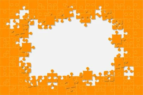 Background Puzzle. Jigsaw Puzzle Frame. Stock Illustration