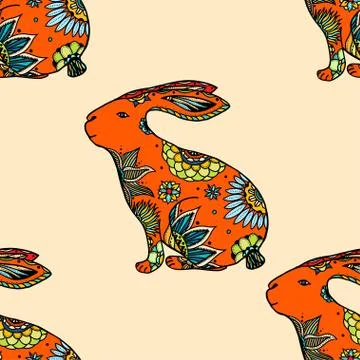 Background with rabbits. Stock Illustration