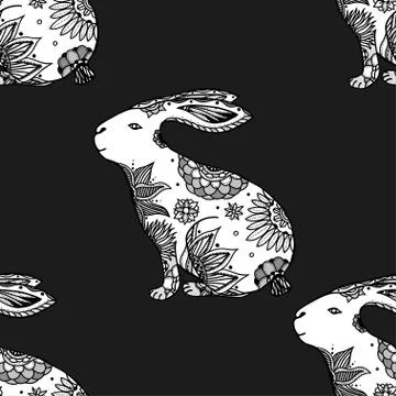 Background with rabbits. Stock Illustration