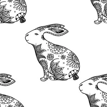 Background with rabbits. Stock Illustration