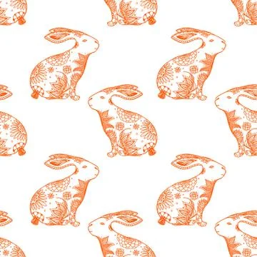 Background with rabbits. Stock Illustration