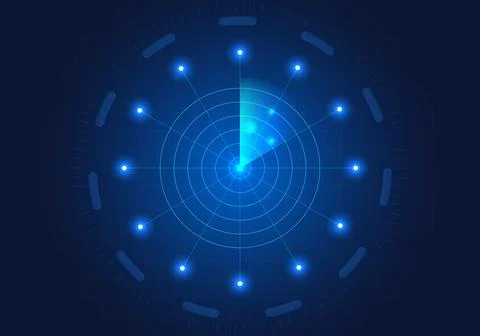 Background Radar has a circle in the center around which there is a glow. R.. 스톡 일러스트