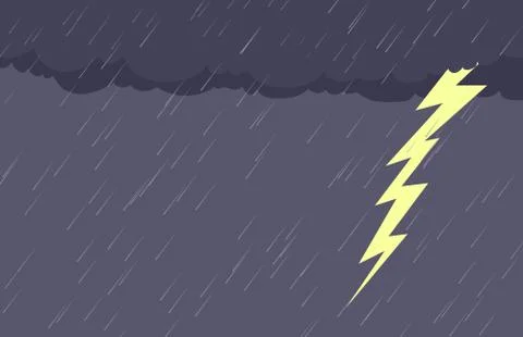 Background of Rain and Lightening Illustrazione stock