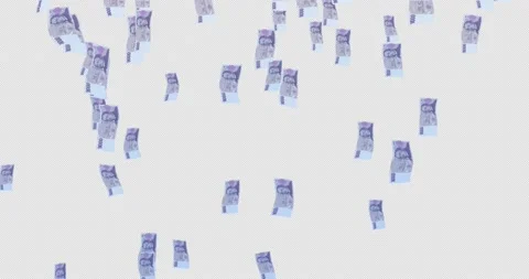 Background with rain from Czech crown banknotes on a transparent background Stock Footage 144949276