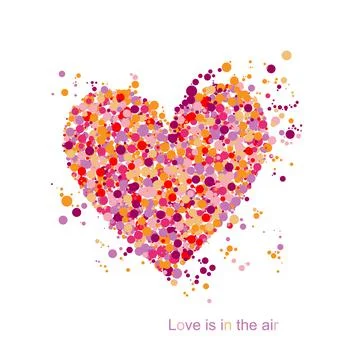 Background of rainbow dots in the shape of heart Stock Illustration