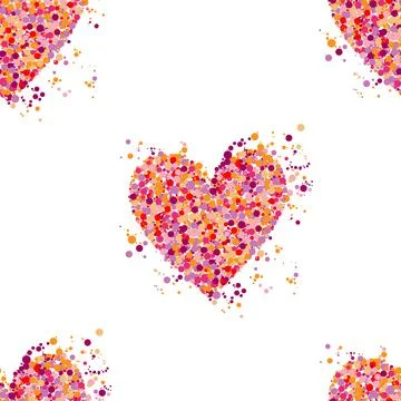 Background of rainbow dots in the shape of heart Stock Illustration