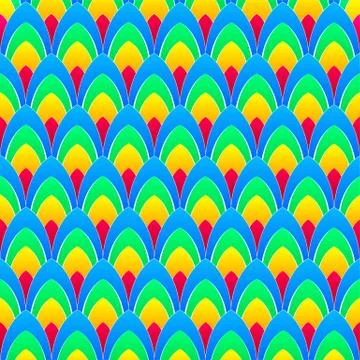 Background with rainbow ellipses with white contours Stock Illustration