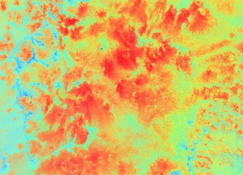 Background Rainbow Spots. Alcohol Ink in red Blots. Variegated Bright Streaks Stock Illustration