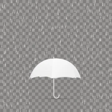 Background with raining and umbrella on transparent. Vector. Stock Illustration