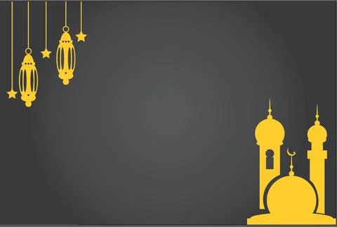 Background Ramadan Islamic Wallpaper with Mosque , Lamp and stars Stock Illustration