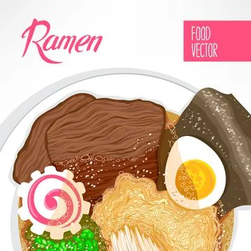 Background with ramen Stock Illustration