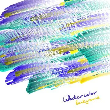 Background of random brush strokes with texture blue watercolor Stock-Illustration