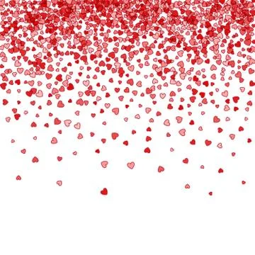 Background of random falling hearts Stock Illustration