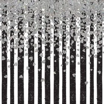 Background of random falling hearts Stock Illustration