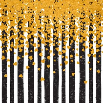 Background of random falling hearts Stock Illustration