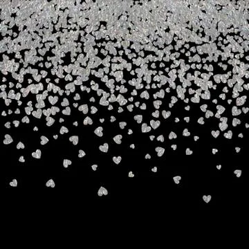 Background of random falling hearts Stock Illustration