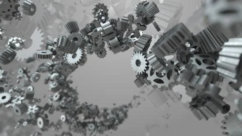 Background with random form of gear and cogwheels Stock Illustration