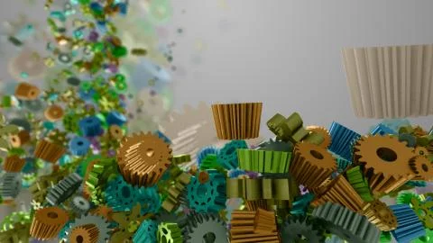 Background with random form of gear and cogwheels Stock Illustration