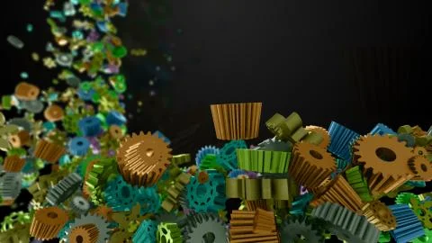 Background with random form of gear and cogwheels Stock Illustration