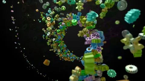 Background with random form of gear and cogwheels Stock Illustration