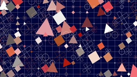Background of randomly moving geometric shapes 動画素材 144708371