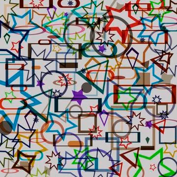 Background of randomly scattered objects Stock Illustration