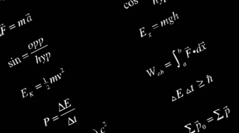 Background of rapidly changing physical formulas Stock Footage 65402822
