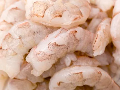 A Background of Raw Jumbo Shrimp Stock Photos
