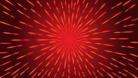 Background red and orange explosion with many lines and dots Illustrazione stock