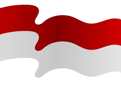 The background of the red and white flag is flying Stock Illustration