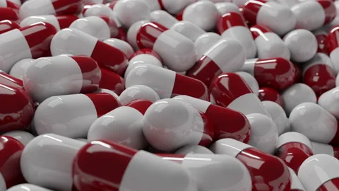 Background With Red And White Pills Stock Footage 145240823