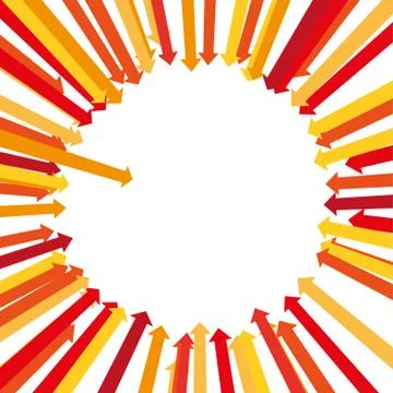 Background with red arrows in circular shape. Stock Illustration