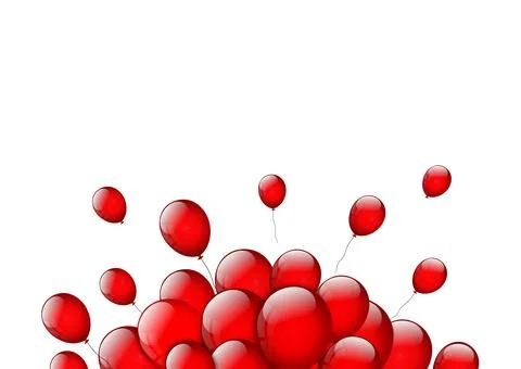 Background with red balloons Stock Illustration