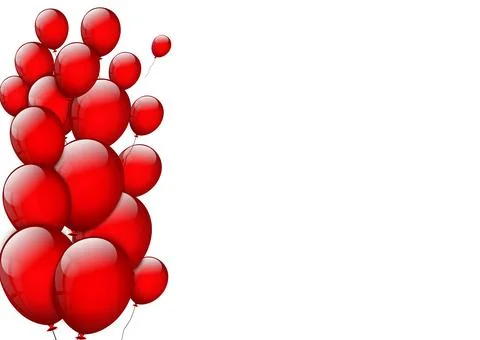 Background with red balloons Stock Illustration