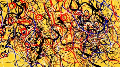 Background of red, blue, white and black paint splashes, imitating abstract pain Stock Footage 183336197