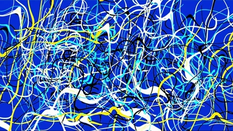 Background of red, blue, white and black paint splashes, imitating abstract pain Stock Footage 183601822