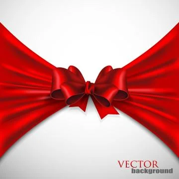 Background with red bow Stock Illustration