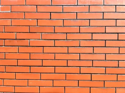 Background red brick with smooth texture Stock Photos